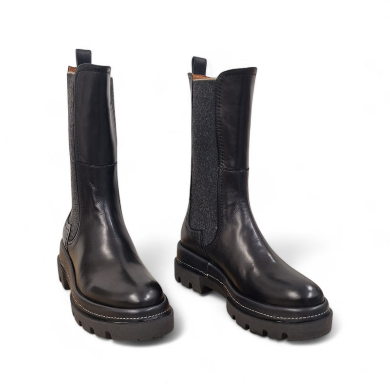 Viola Ricci Gio - Stivale beatles in pelle nera