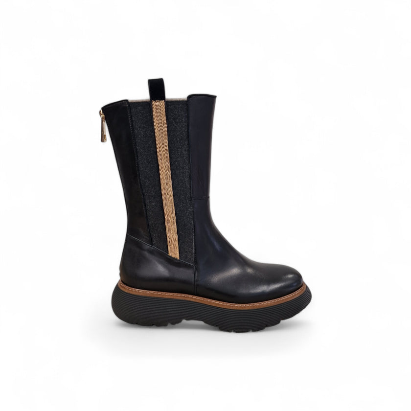 Viola Ricci Gio - Stivale In Pelle Nero - Kombat