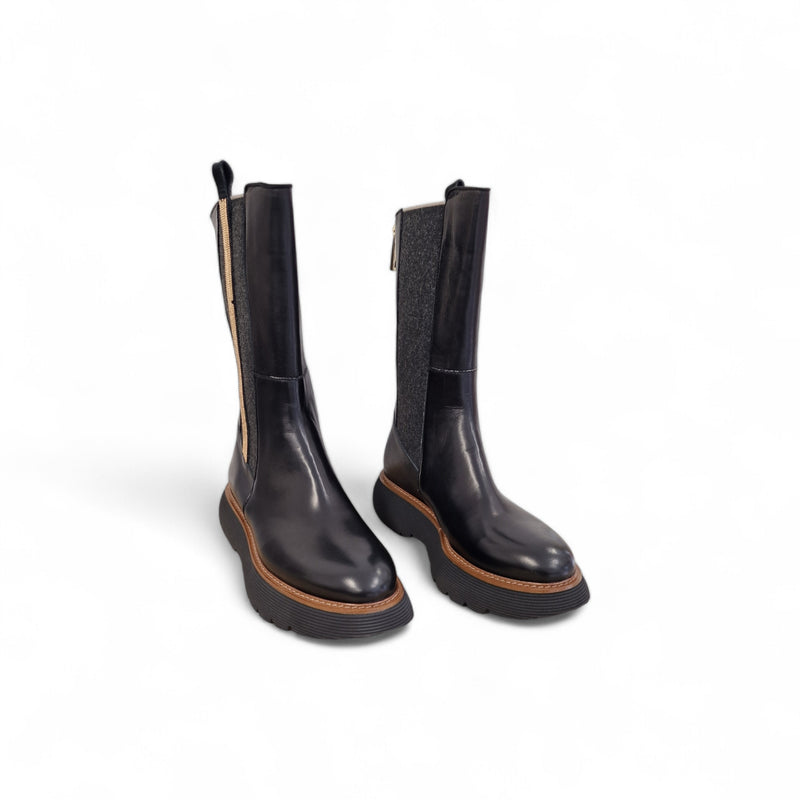 Viola Ricci Gio - Stivale in pelle Nero - Kombat