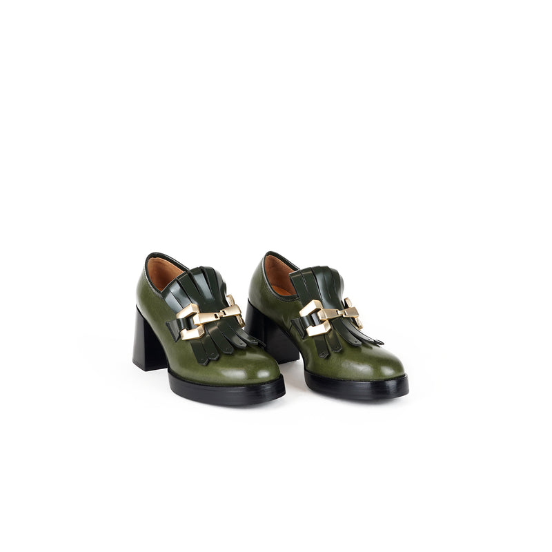 Viola Ricci Lya - Mocassino con tacco Verde