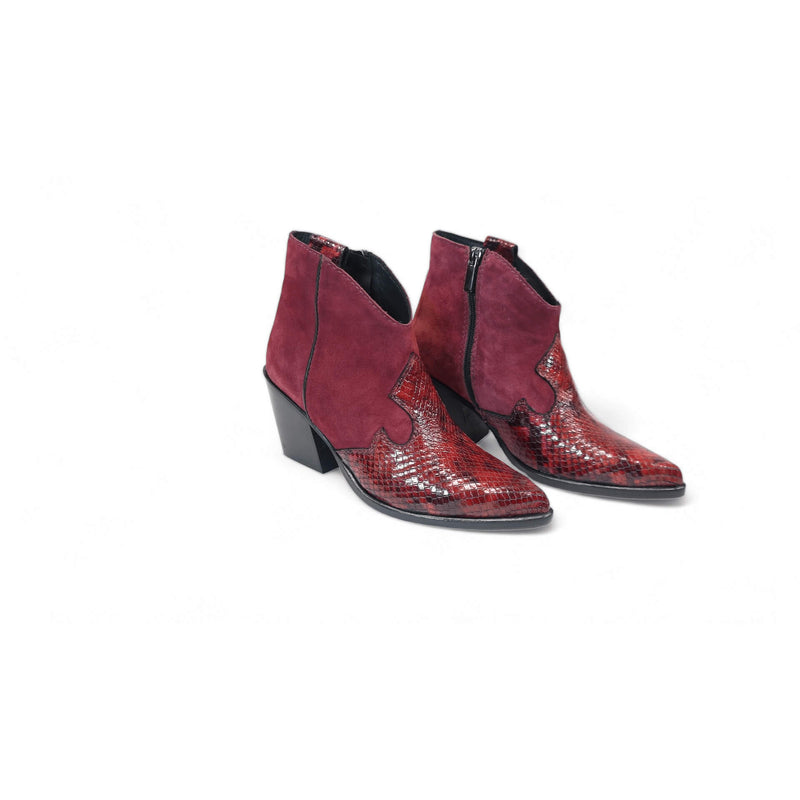 Viola Ricci Trixie - stivaletto texano amaranto
