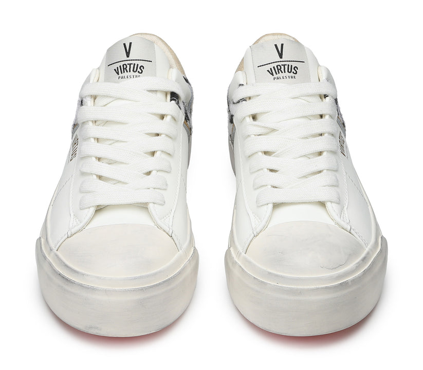 VIRTUS PALESTRE Rubby Low Leather/suede Off White/sand-zebra