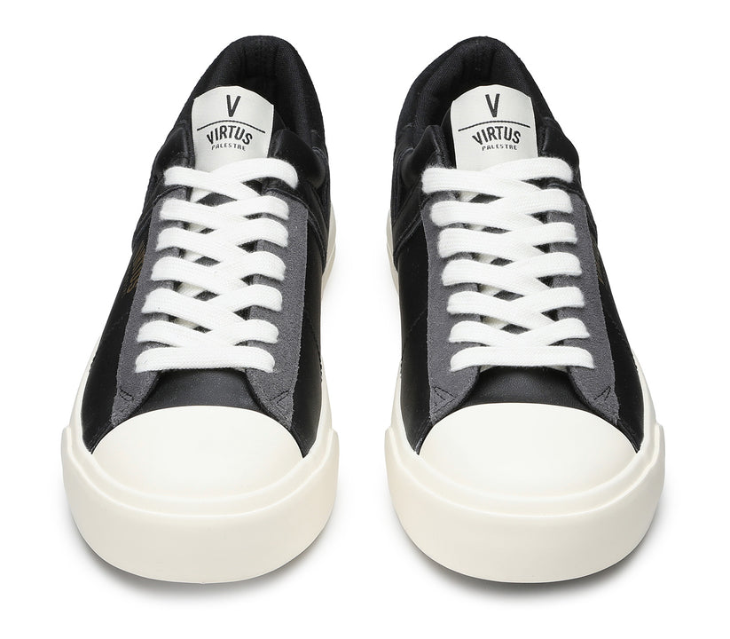 VIRTUS PALESTRE Rubby Low Leather/Suede Black