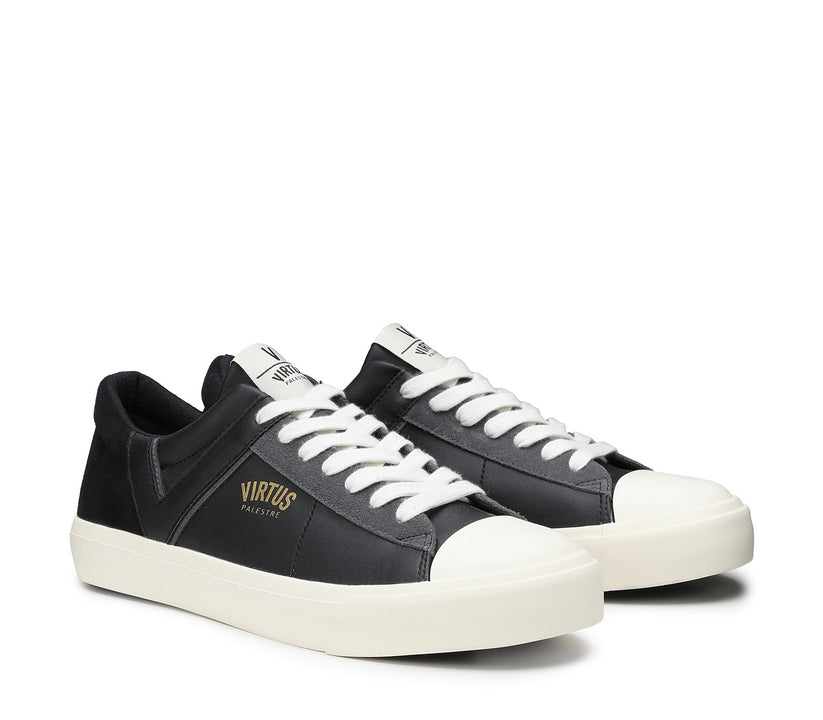 VIRTUS PALESTRE Rubby Low Leather/Suede Black