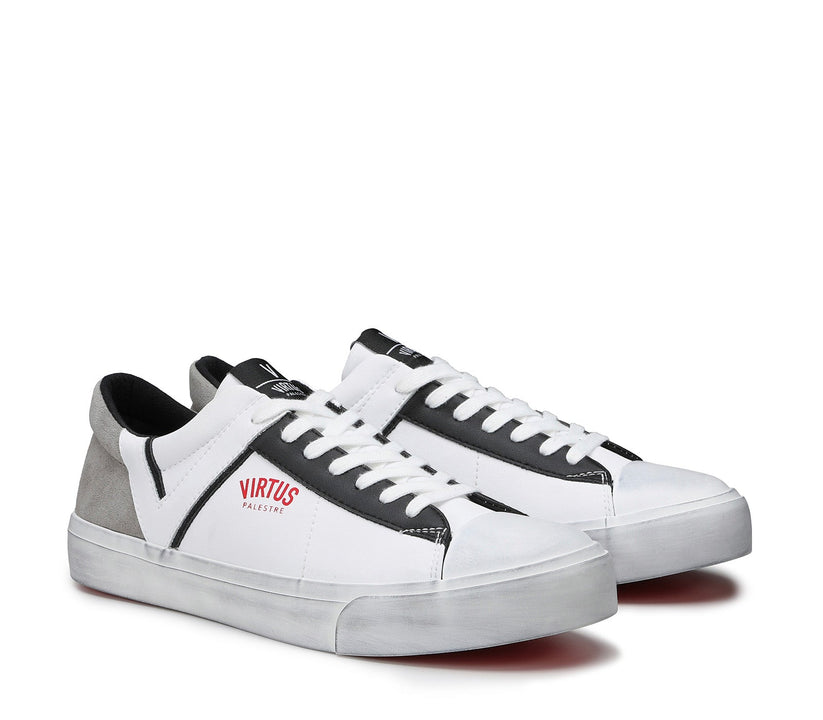 VIRTUS PALESTRE Rubby Low Leather/Suede White/Grey