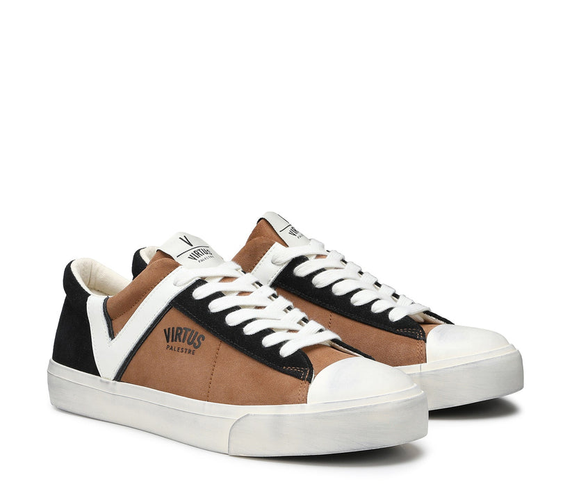 VIRTUS PALESTRE Rubby Low Suede Camel/Black
