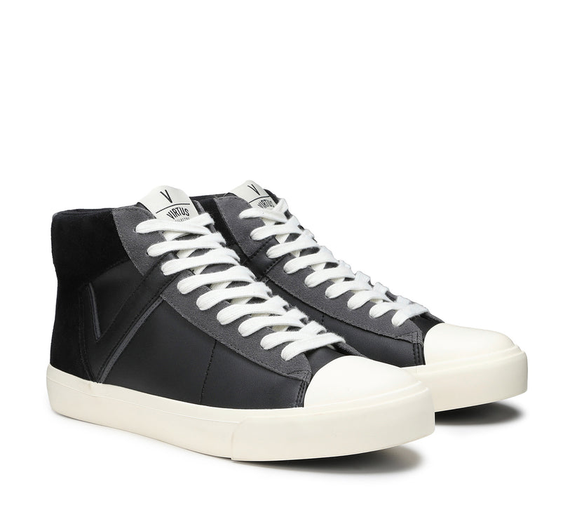 VIRTUS PALESTRE Rubby Mid Leather/suede Black