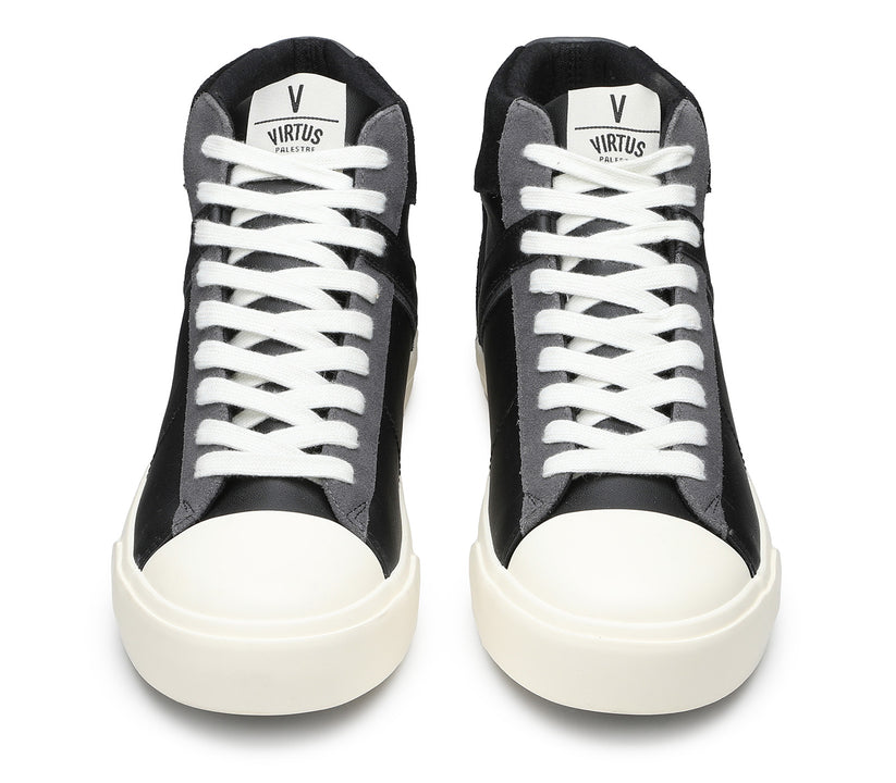 VIRTUS PALESTRE Rubby Mid Leather/suede Black