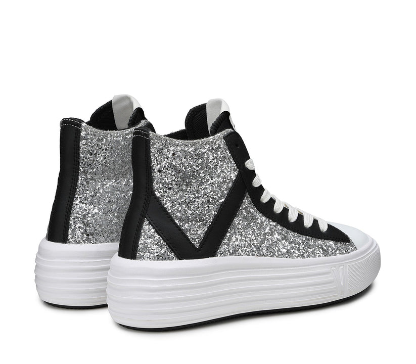 VIRTUS PALESTRE Venus Glitter/leather Silver/black