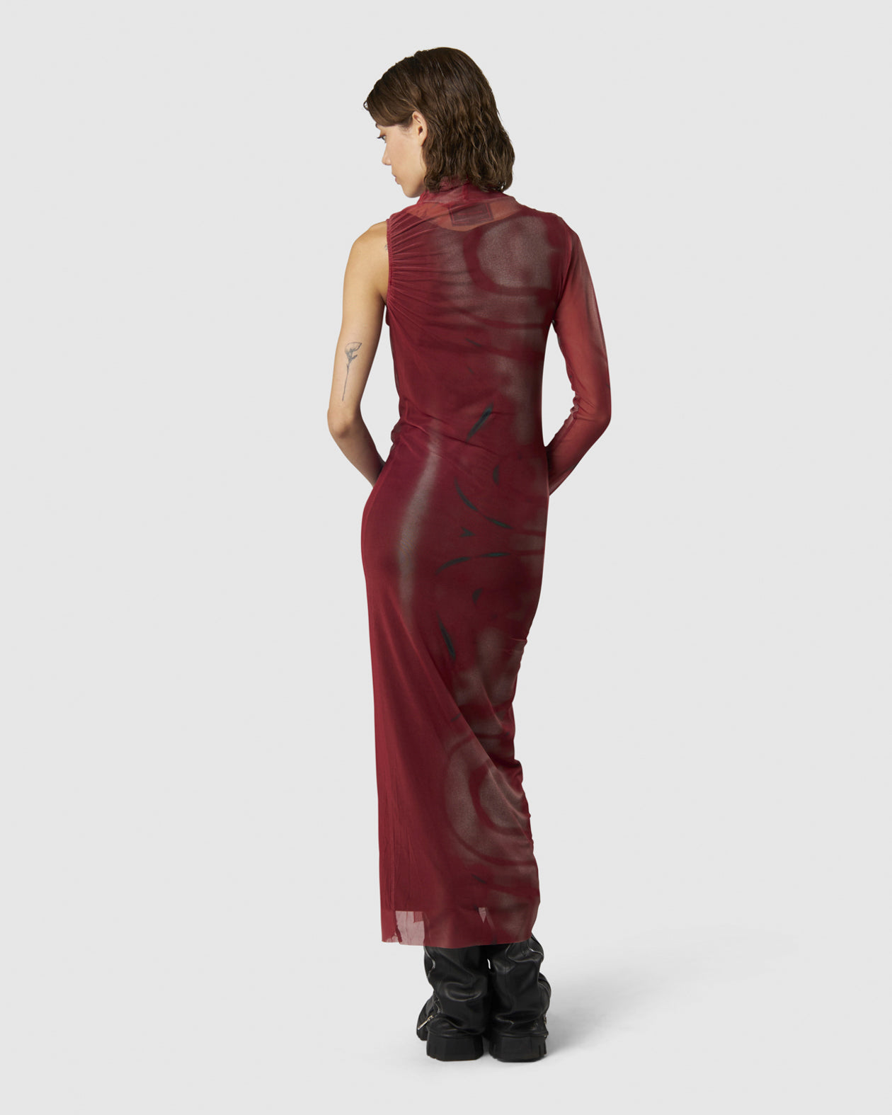 Vision Of Super ASYMMETRICAL LONG DRESS WITH RED GOTHIC GRAPHIC