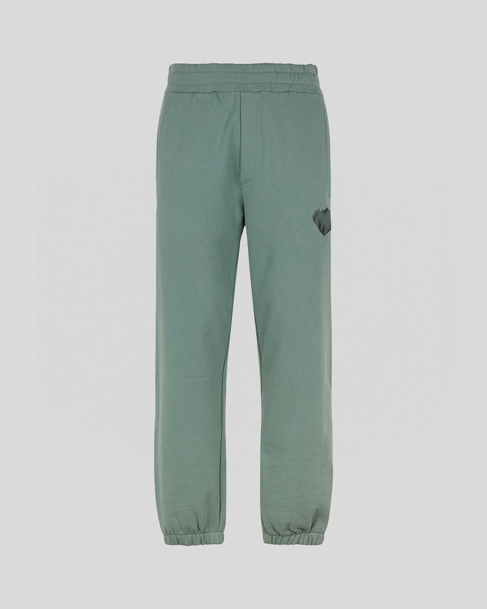 Vision Of Super BALSAM GREEN PANTS WITH EMBROIDERED FLAMING HEART
