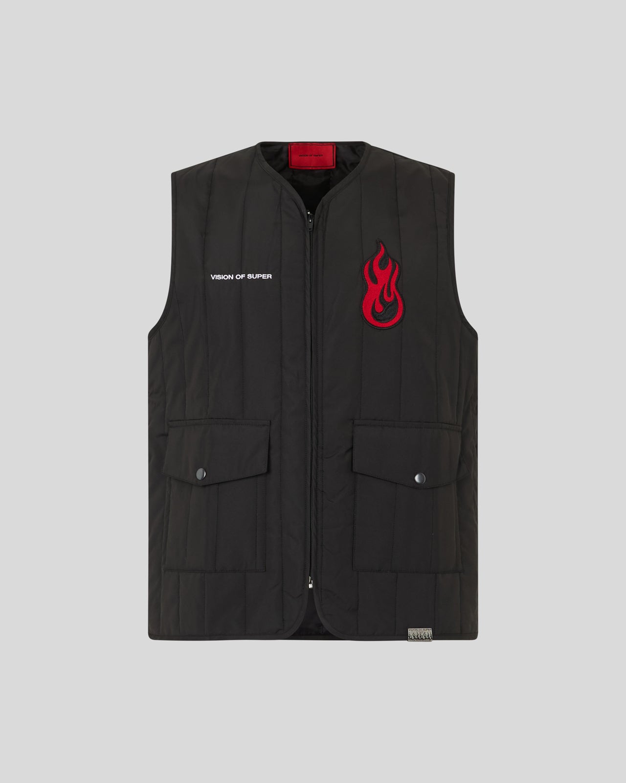 Vision Of Super BLACK GILET WITH VOS GRAPHICS PATCHES AND LOGO Vision Of Super BLACK GILET WITH VOS GRAPHICS PATCHES AND LOGO