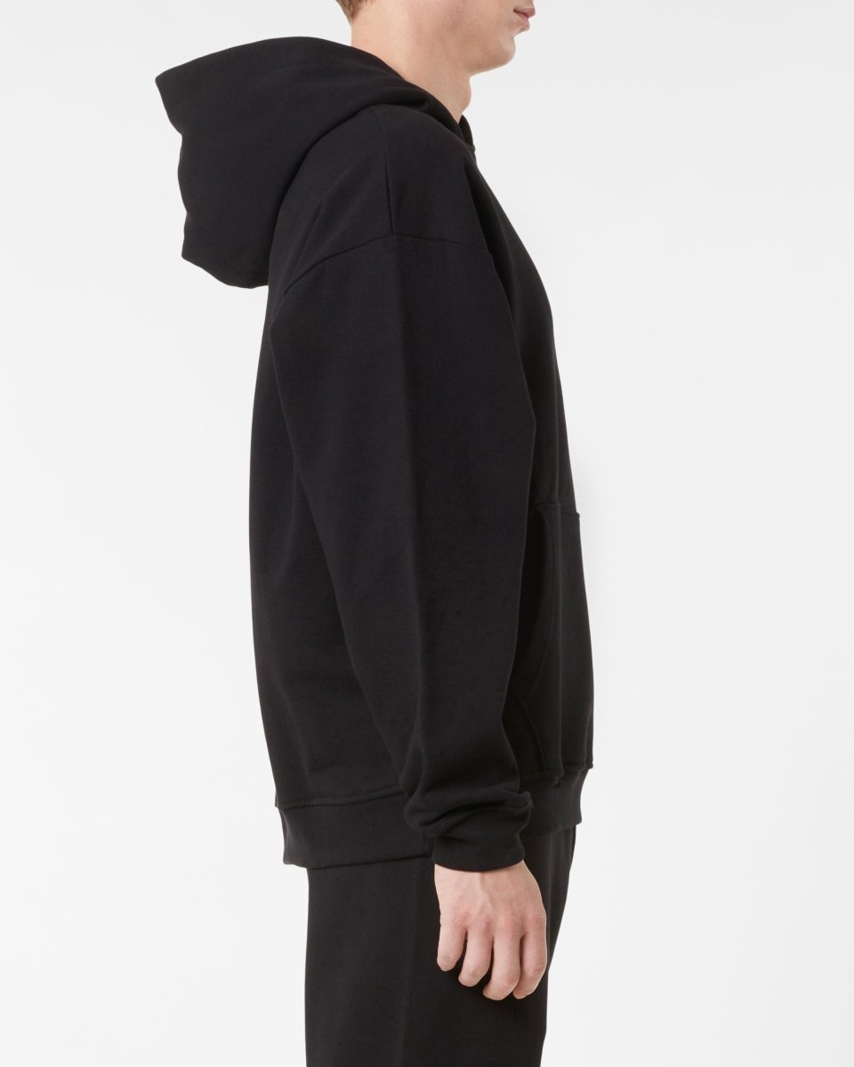 Vision Of Super BLACK HOODIE WITH EMBROIDERED FLAMING HEART