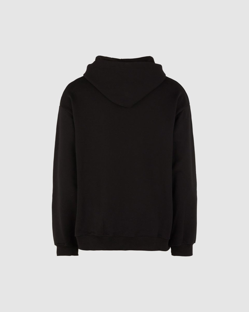 Vision Of Super BLACK HOODIE WITH EMBROIDERED FLAMING HEART