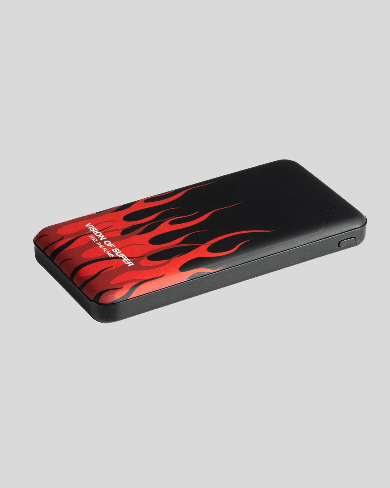 Vision Of Super BLACK POWERBANK WITH RED FLAMES AND WHITE LOGO