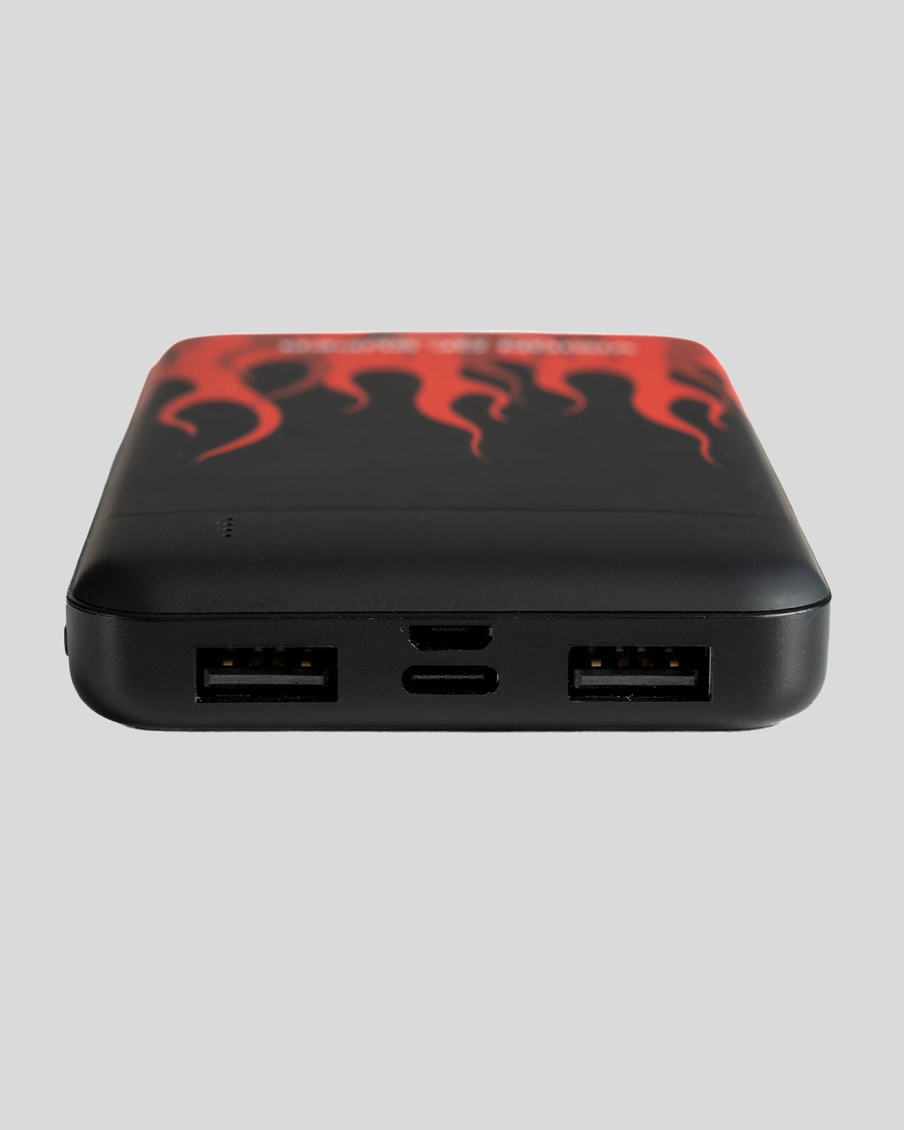 Vision Of Super BLACK POWERBANK WITH RED FLAMES AND WHITE LOGO