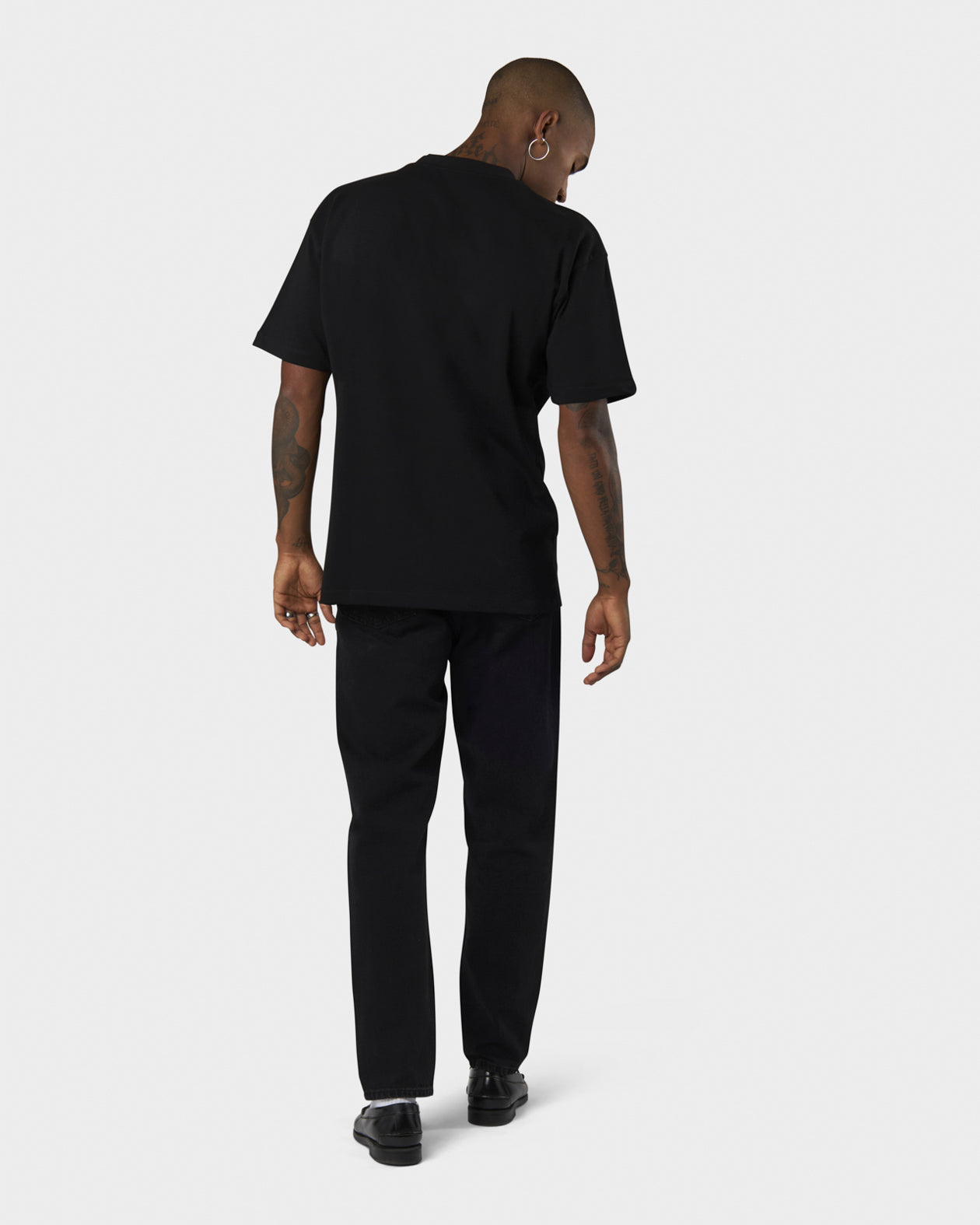 Vision Of Super BLACK T-SHIRT WITH HEARTBEAT PRINT ON FRONT AND METAL LABEL