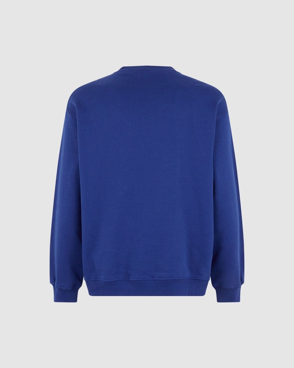 Vision Of Super BLUE CREWNECK WITH EMBROIDERED FLAMING HEART