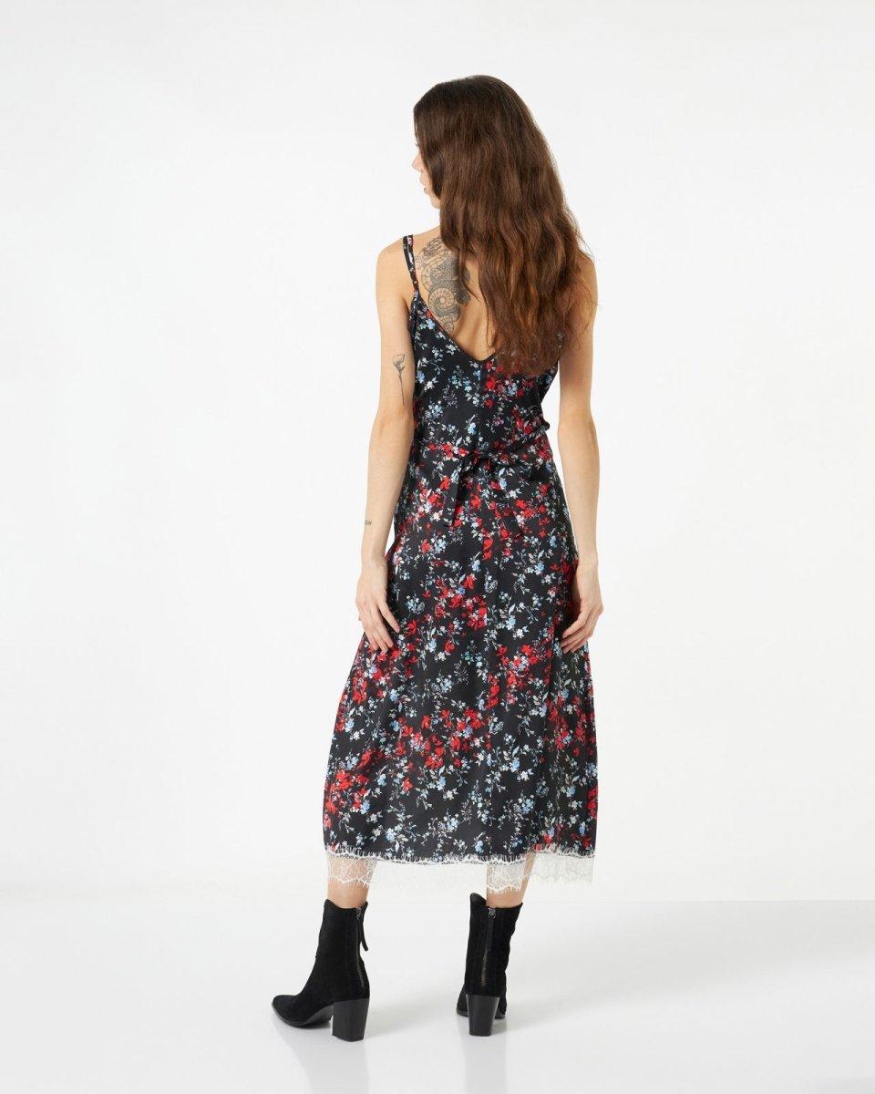 Vision Of Super FINE BLACK DRESS WITH YELLOW FLAMES