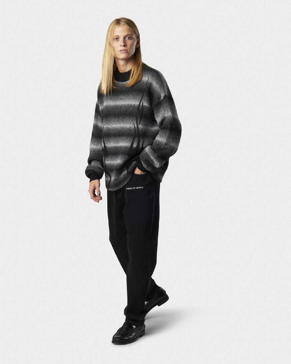 Vision Of Super LIGHT BLUE SHADED JUMPER WITH TRIBAL FLAMES PRINT