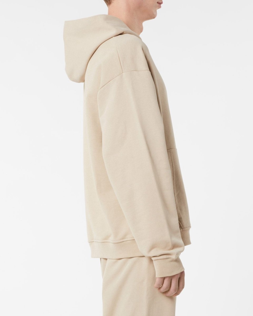 Vision Of Super LIGHT BROWN HOODIE WITH EMBROIDERED FLAMING HEART