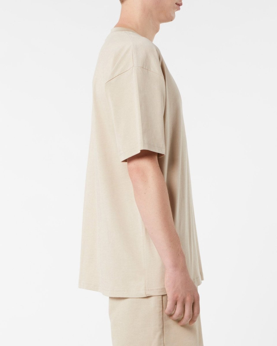 Vision Of Super LIGHT BROWN T-SHIRT WITH EMBROIDERED FLAMING HEART