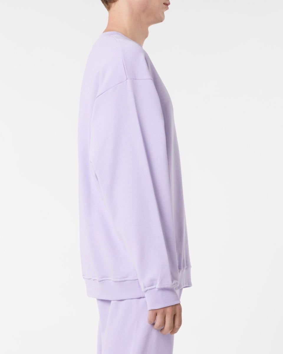 Vision Of Super LILAC CREWNECK WITH EMBROIDERED FLAMING HEART