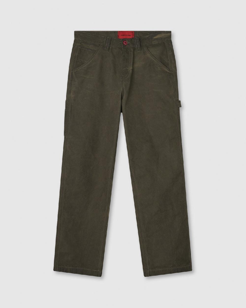 Vision Of Super MILITARY GREEN WASHED DENIM WITH EMBROIDERED FLAMES ON POCKET AND RED LABEL