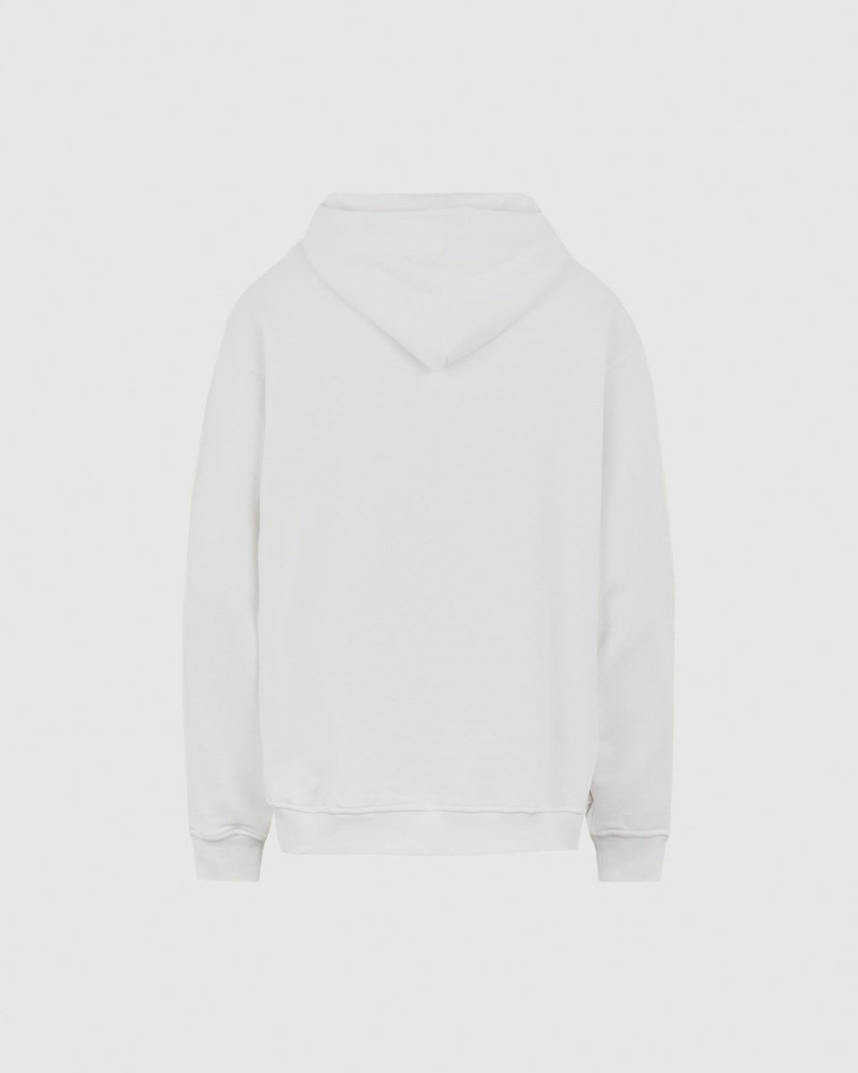 Vision Of Super OFF WHITE HOODIE WITH EMBROIDERED FLAMING HEART