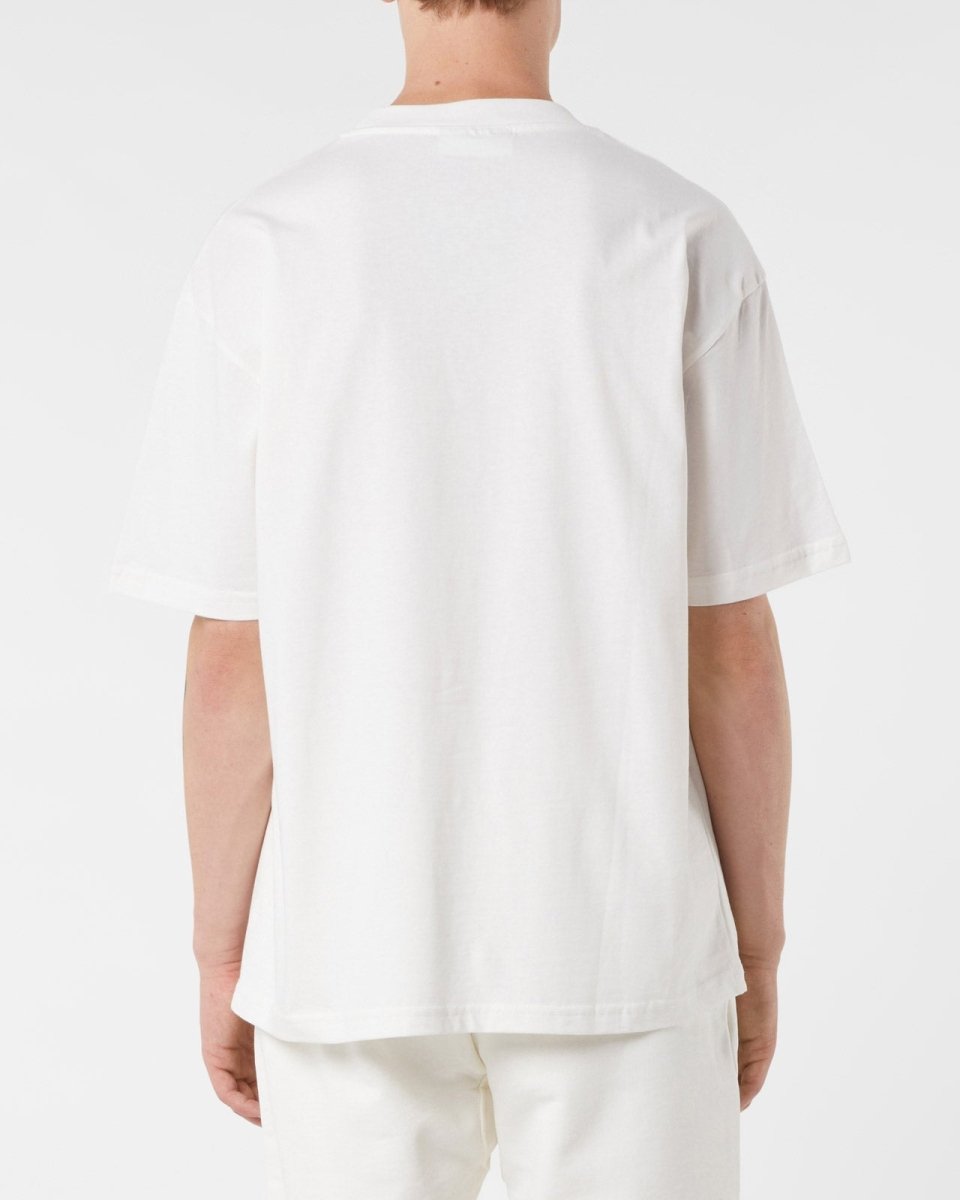 Vision Of Super OFF WHITE T-SHIRT WITH EMBROIDERED FLAMING HEART