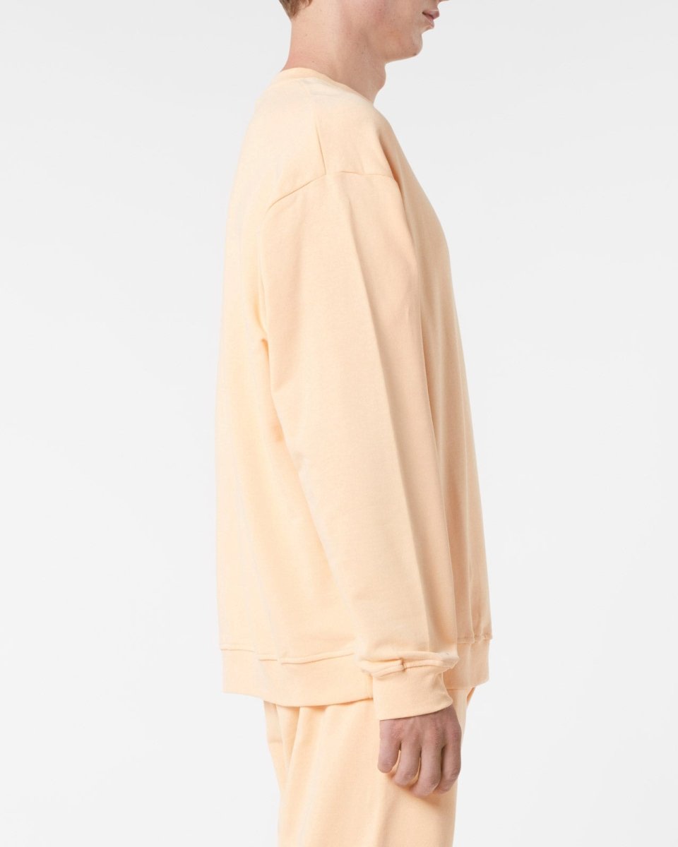 Vision Of Super PEACH CREWNECK WITH EMBROIDERED FLAMING HEART