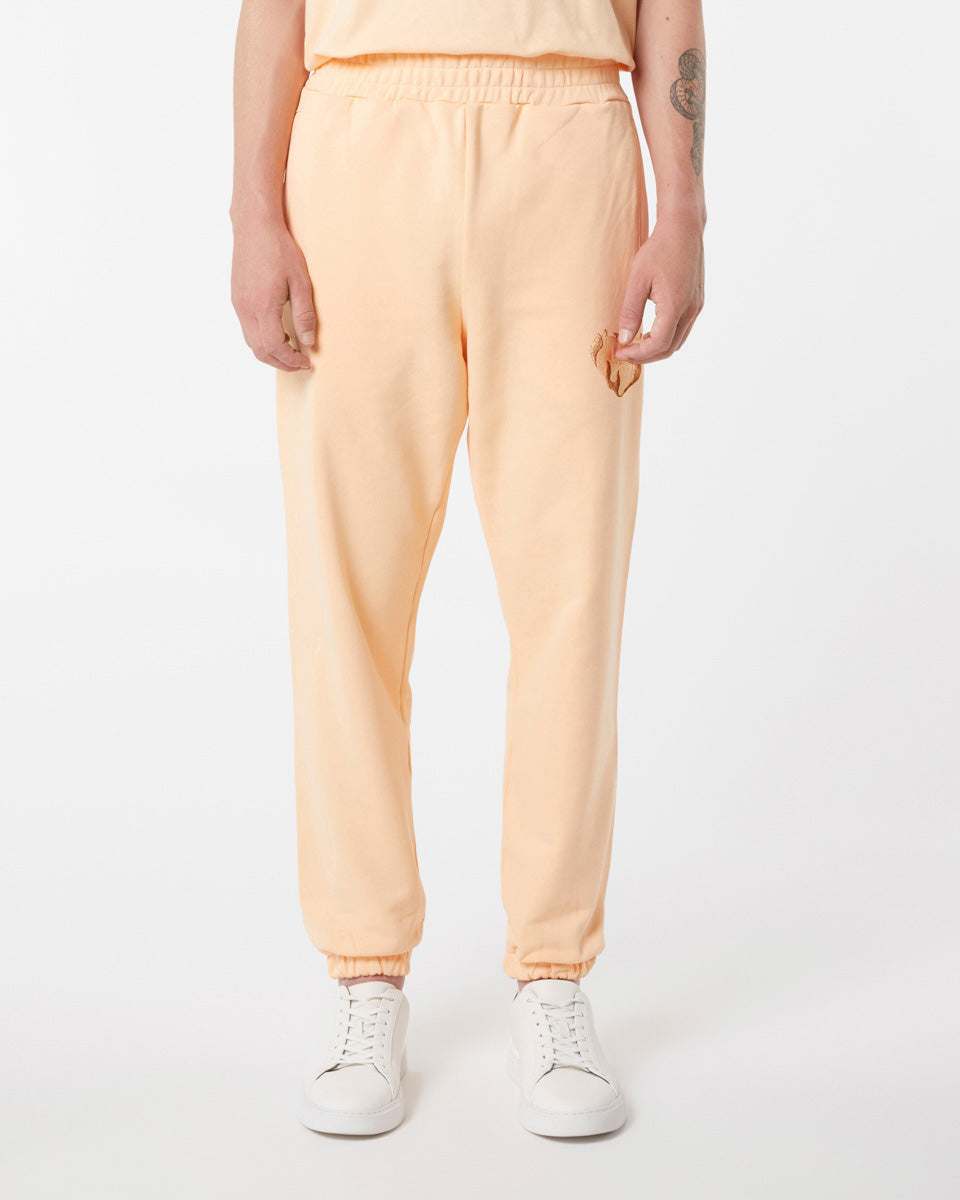 Vision Of Super PEACH PANTS WITH EMBROIDERED FLAMING HEART