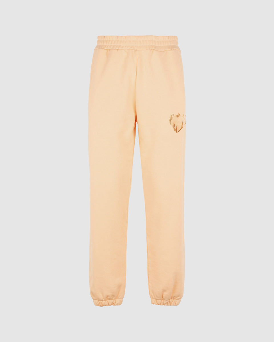 Vision Of Super PEACH PANTS WITH EMBROIDERED FLAMING HEART