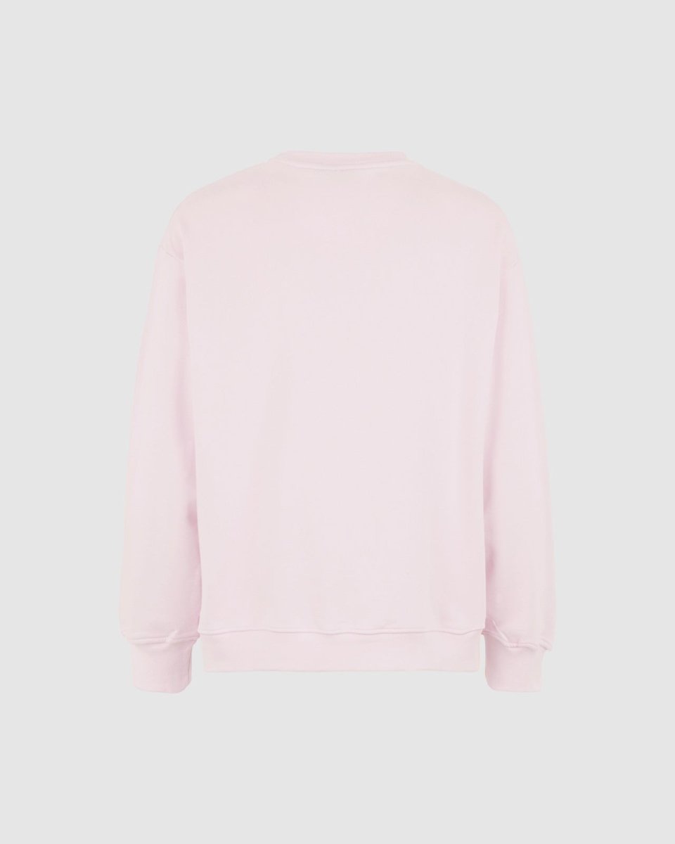 Vision Of Super PINK CREWNECK WITH EMBROIDERED FLAMING HEART