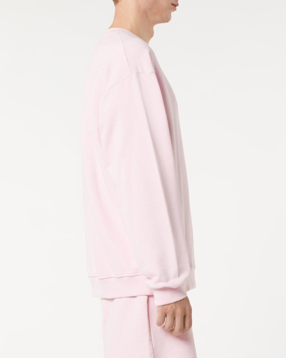 Vision Of Super PINK CREWNECK WITH EMBROIDERED FLAMING HEART