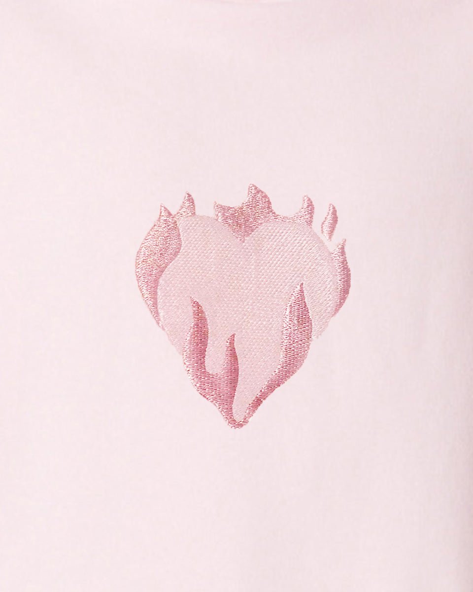 Vision Of Super PINK HOODIE WITH EMBROIDERED FLAMING HEART