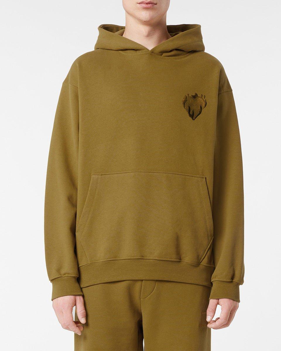 Vision Of Super PLANTATION HOODIE WITH EMBROIDERED FLAMING HEART