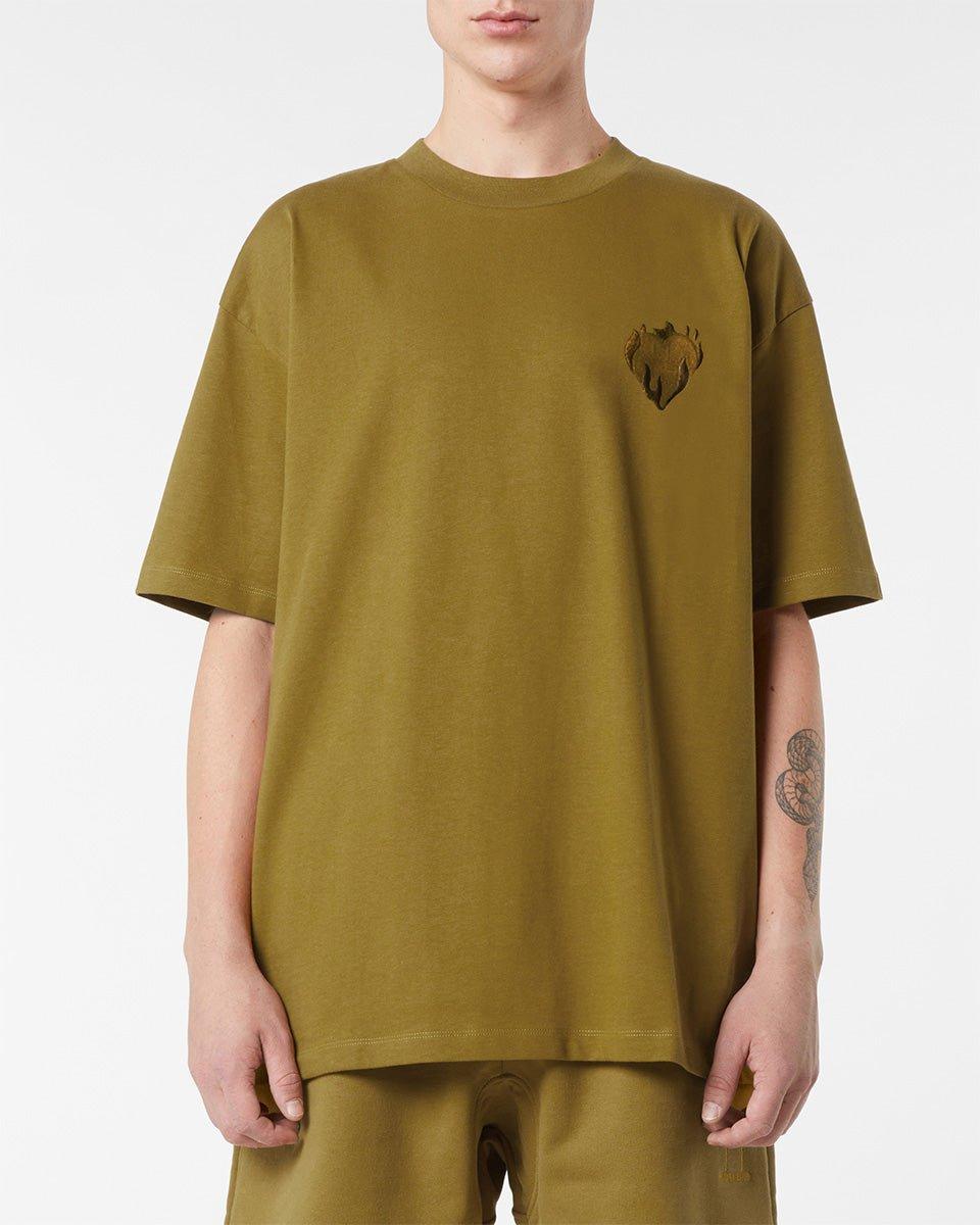 Vision Of Super PLANTATION T-SHIRT WITH EMBROIDERED FLAMING HEART