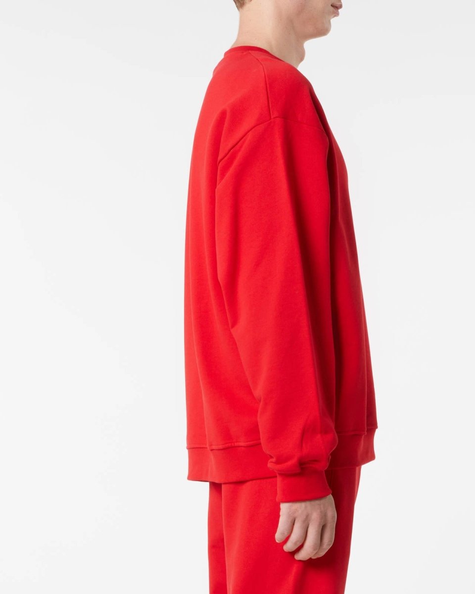 Vision Of Super RED CREWNECK WITH EMBROIDERED FLAMING HEART