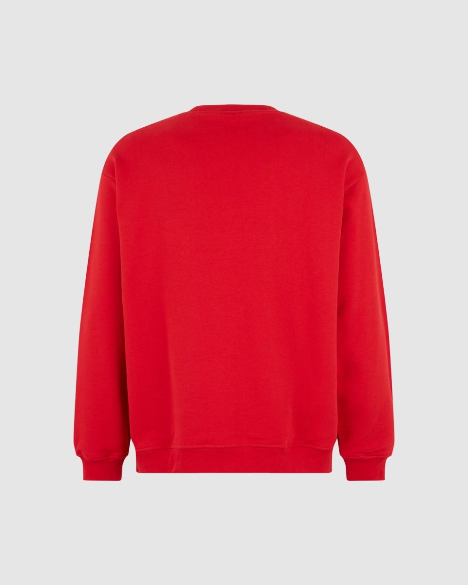 Vision Of Super RED CREWNECK WITH EMBROIDERED FLAMING HEART