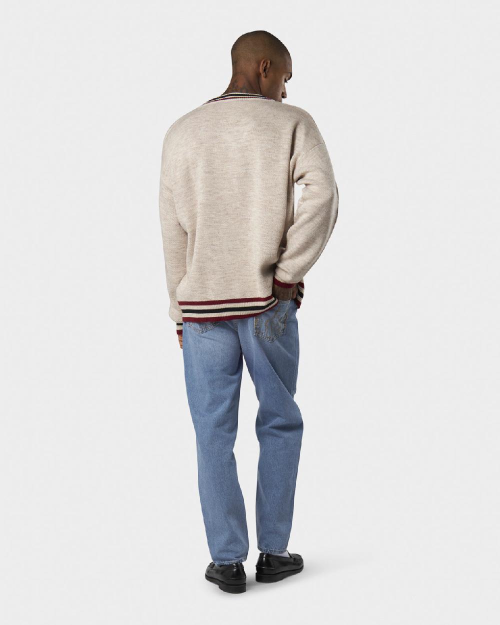 Vision Of Super SAND COLLEGE JUMPER WITH RED JACQUARD VOS HEART