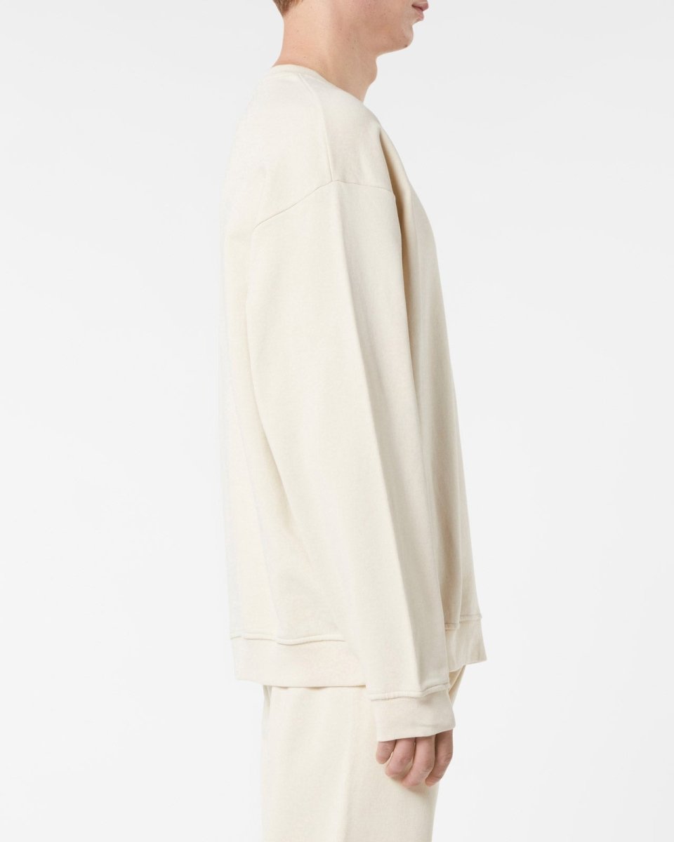 Vision Of Super SAND CREWNECK WITH EMBROIDERED FLAMING HEART