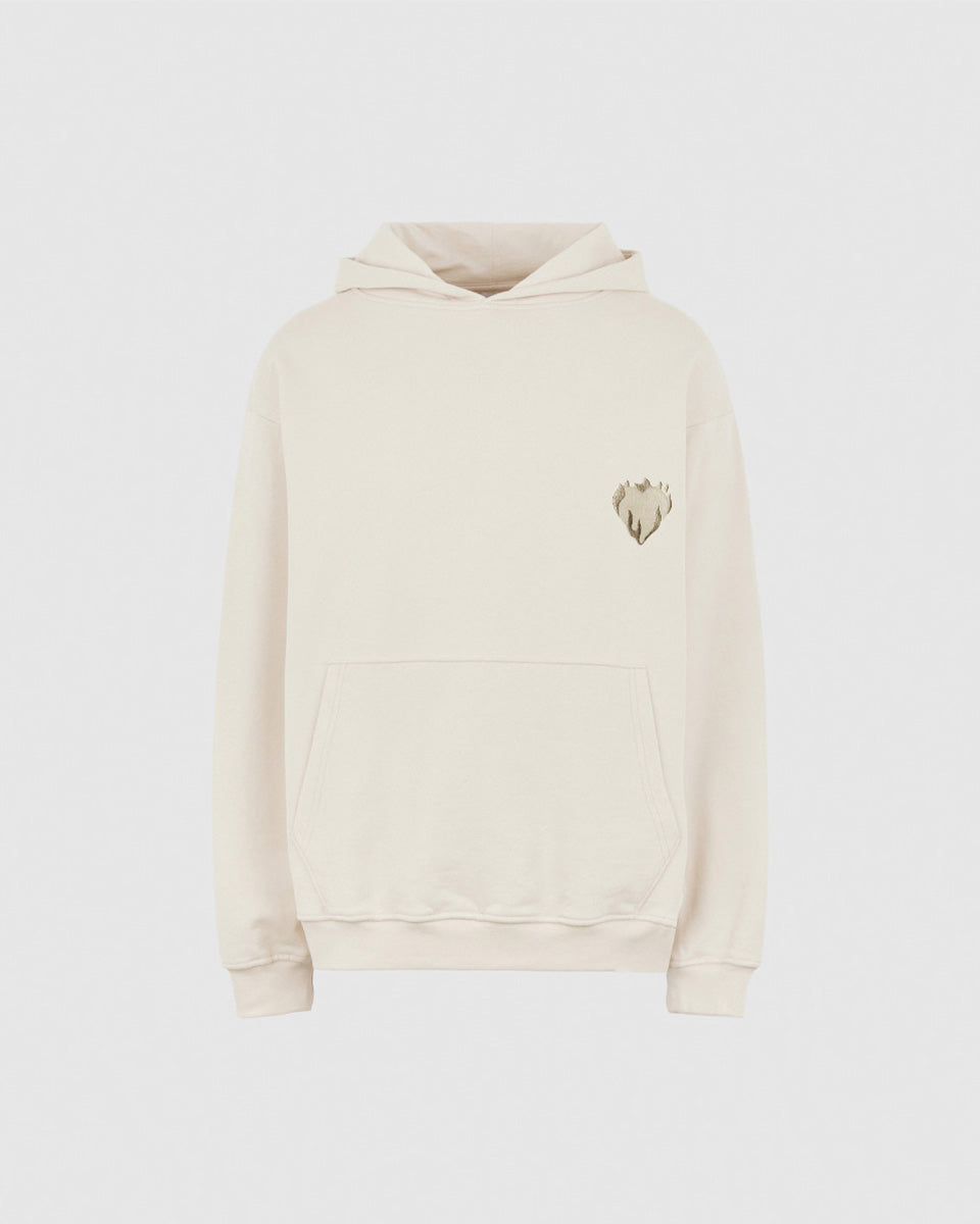 Vision Of Super SAND HOODIE WITH EMBROIDERED FLAMING HEART