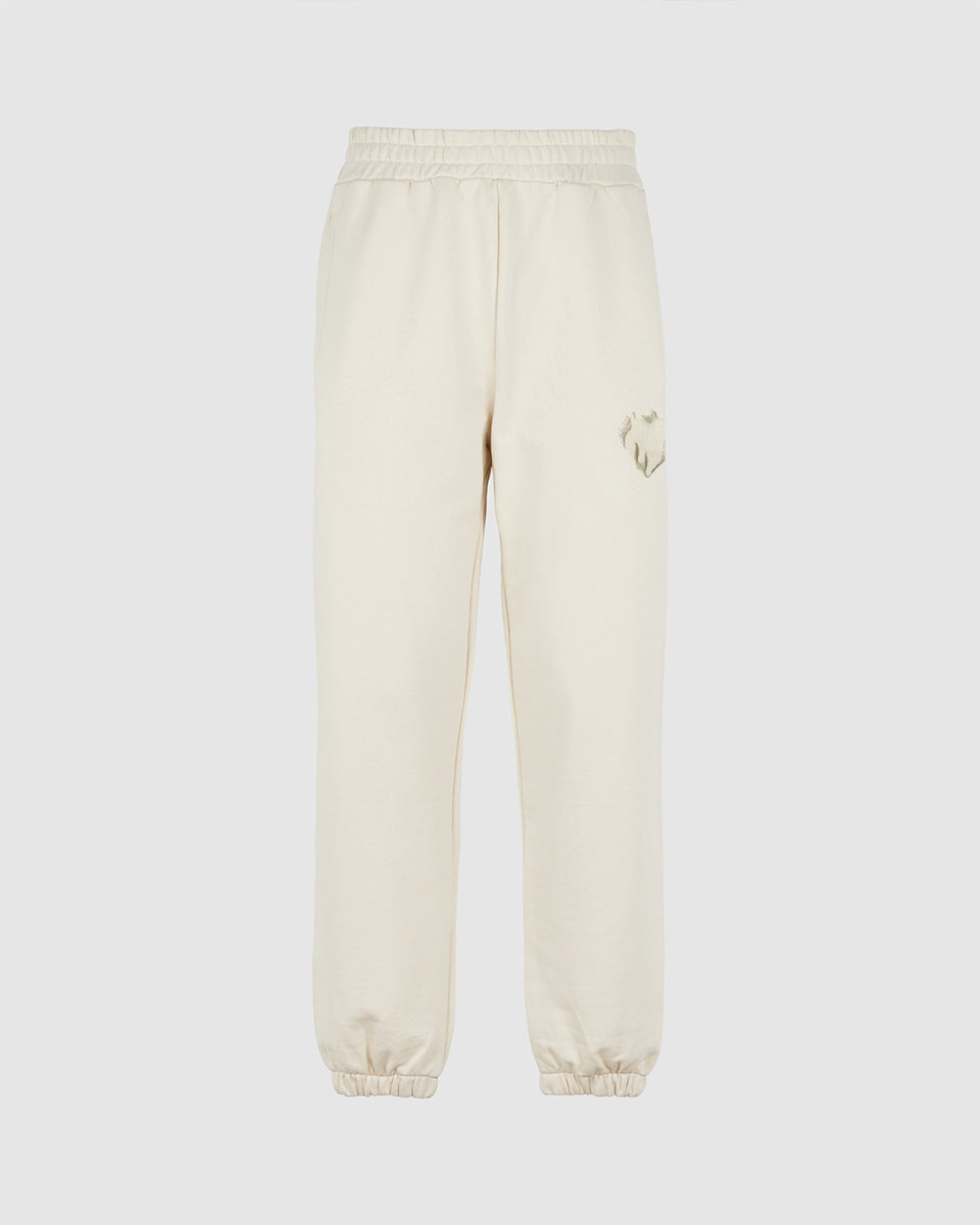 Vision Of Super SAND PANTS WHIT EMBROIDERED FLAMING HEART