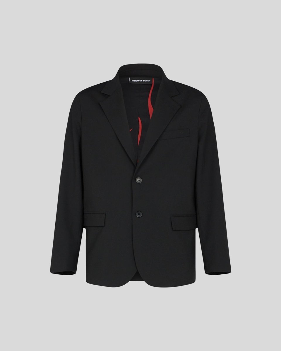 Vision Of Super BLACK BLAZER WITH INTERNAL FLAMES Vision Of Super BLACK BLAZER WITH INTERNAL FLAMES