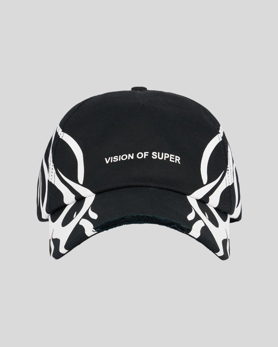 Vision Of Super BLACK CAP WITH WHITE TRIBAL PRINT