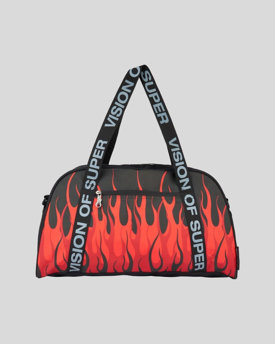 Vision Of Super BLACK GYM BAG WITH TRIPLE FLAMES