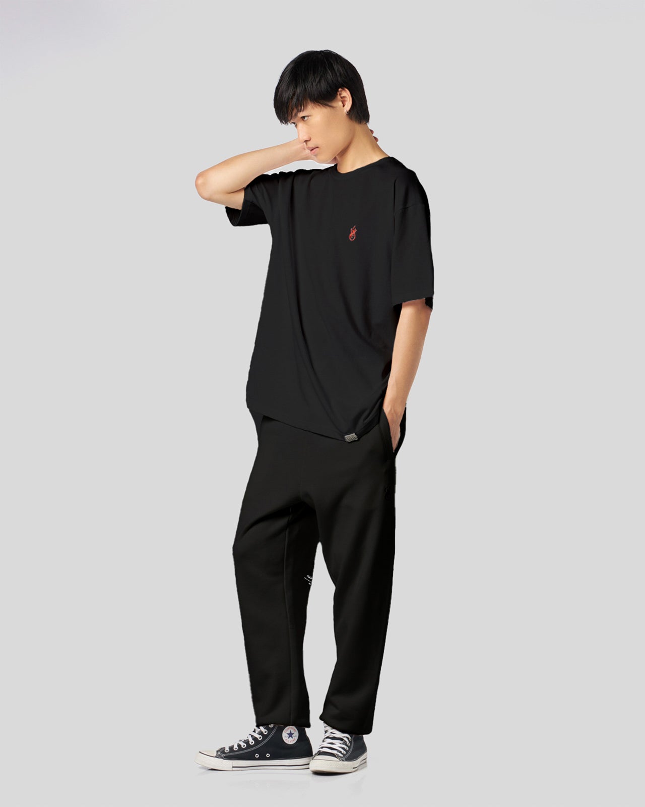 Vision Of Super BLACK PANTS WITH FLAMES LOGO