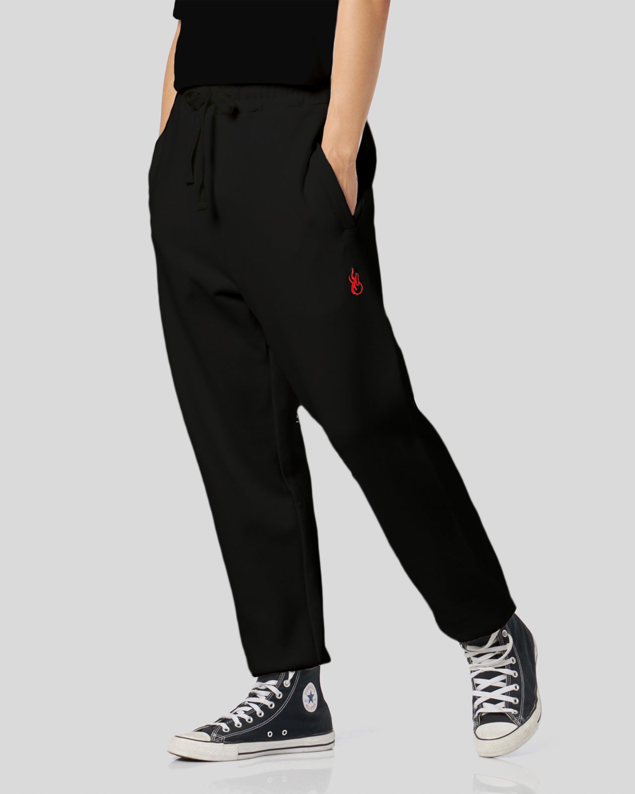 Vision Of Super BLACK PANTS WITH FLAMES LOGO