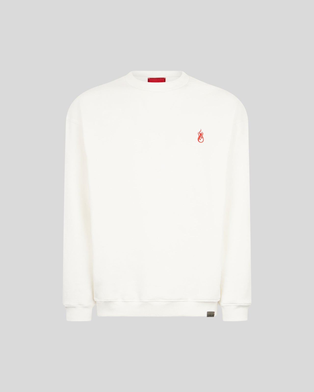 Vision Of Super WHITE CREWNECK WITH FLAMES LOGO